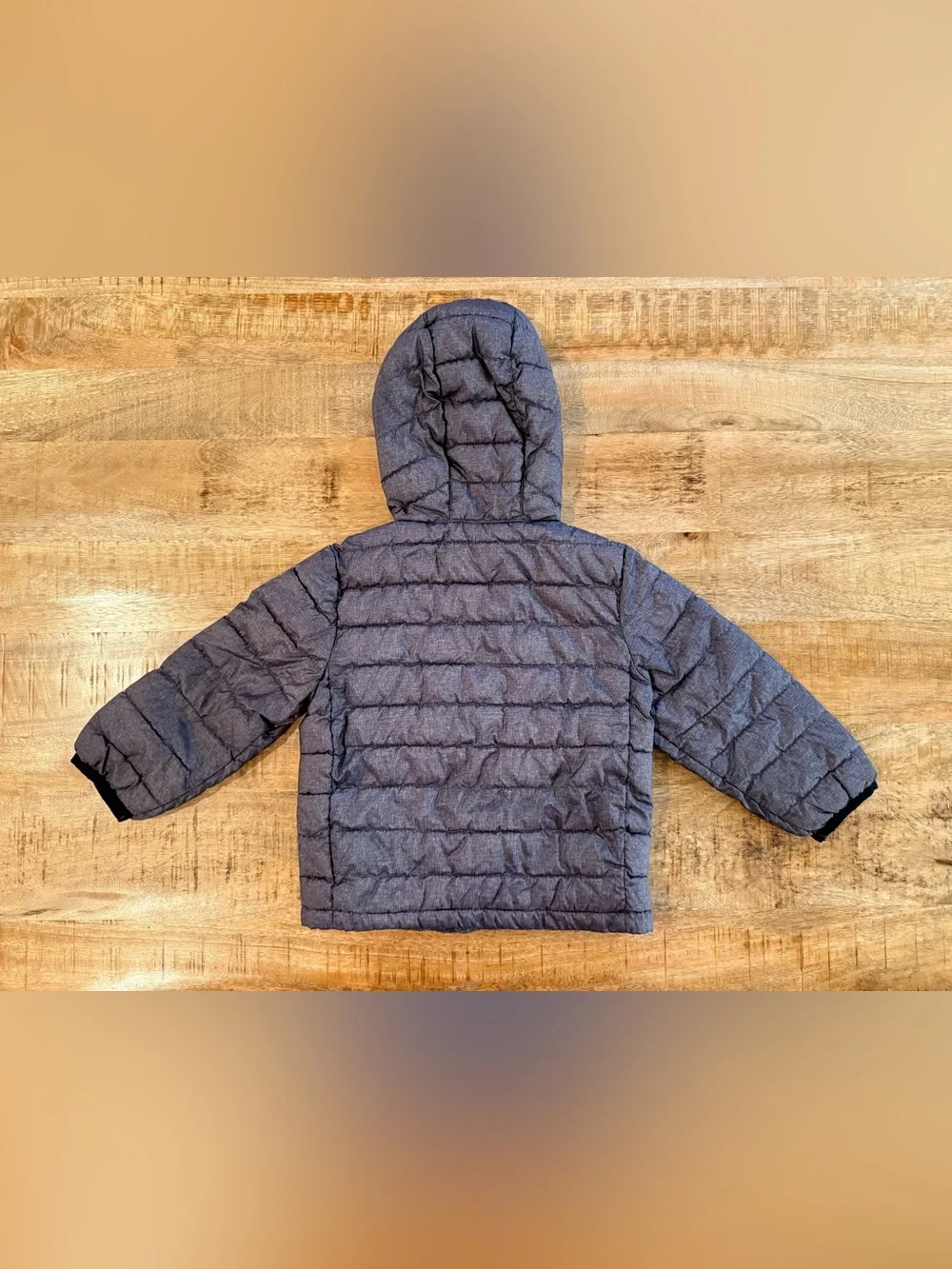 GAP Kids 2T Primaloft Hooded Puffer Jacket Gray Lightweight Winter Coat Toddler